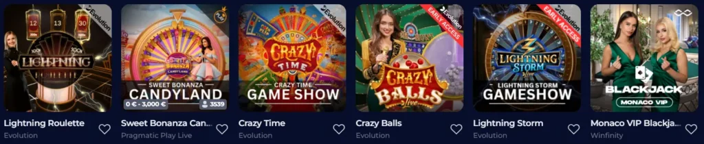 Games at NineWin Live Casino